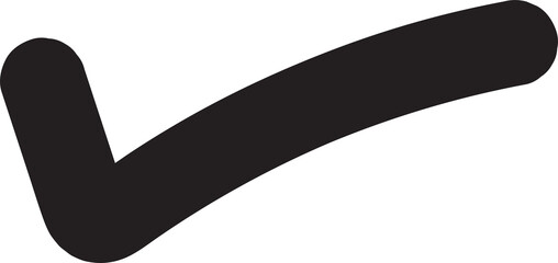 Bold Abstract Check Mark Brush Stroke Isolated Transparent PNG © Mahmuda
