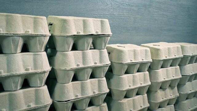 Supermarket Shelves Of Egg Boxes