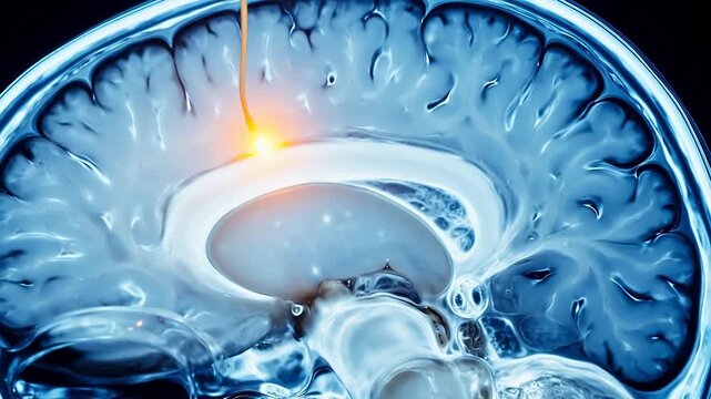ECoG Electrode Penetrating Brain Fissure Recording Electrical Activity