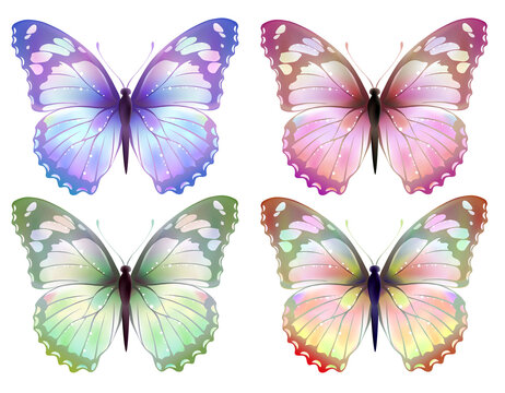 set of butterflies