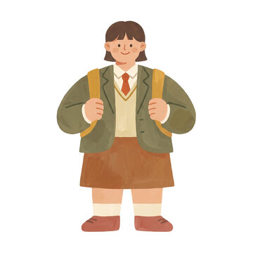 Student in Uniform, High School Student, Exam Student, School Uniform Student, Test Taker, College Entrance Student, Student Character, School Uniform, Exam Preparation, Studying Student, Student Illu