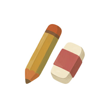 Pencil and Eraser, Pencil, Eraser, Exam Pencil, Test Pencil, Exam Eraser, Stationery, Writing Tool, Exam Supplies, Student Supplies, School Supplies, Pencil Illustration, Eraser Illustration, Educatio