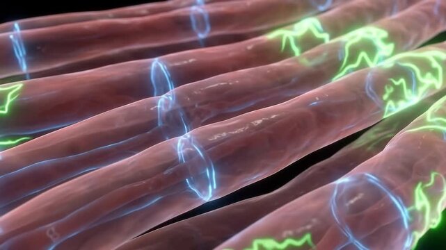 Cardiac Muscle Cells Excitation Propagation Animation