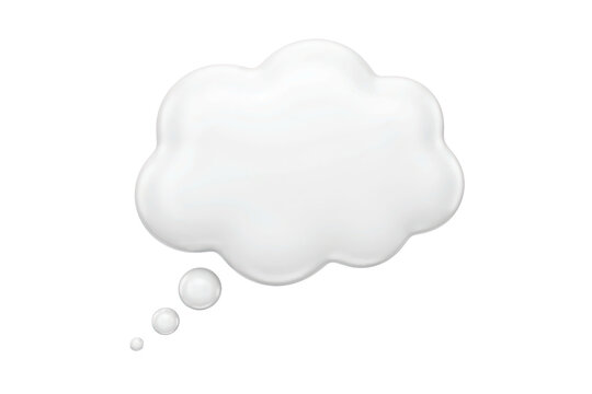 Blank white thought bubble speech cloud for communication and dialogue concept with communication, thinking