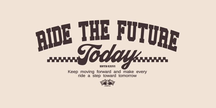 Retro vintage typography streetwear design. Bicycle typography slogan for print, jersey, tee, hat, t-shirt, sweatshirt, hoodie, wall art for clothing brand design - Vector