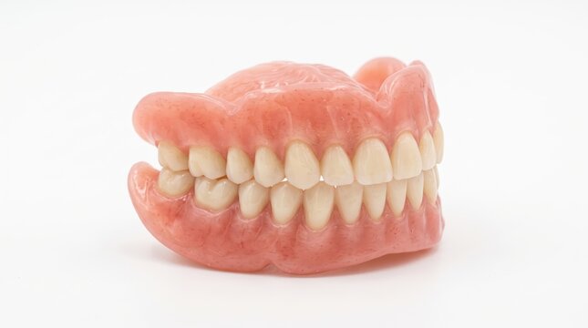 Full set of false teeth dentures for dental health and medical care