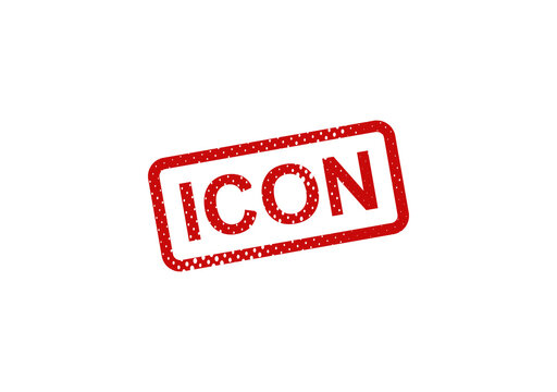 Red vintage style icon stamp with text placeholder illustration