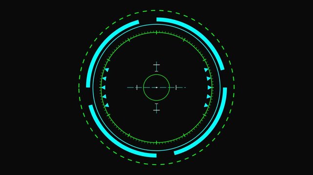 HUD Interface Circular Target Scanner for Science Fiction User Interface and High Tech Military Display