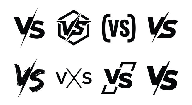 Set of versus logo letters. Versus Or VS Letters Logo & symbol design template. VS letters for sports, fight, competition, battle, match, game.