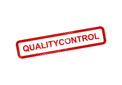 Red quality control stamp with dotted border illustration