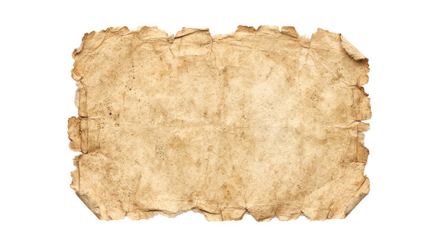 Old crumpled parchment paper with torn edges for antique documents and vintage crafts.