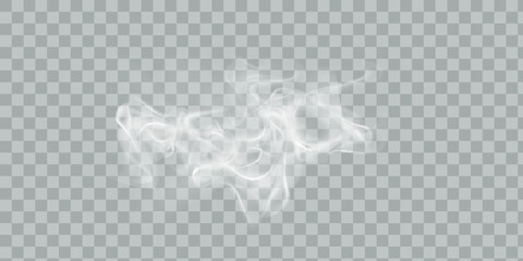 Obraz premium Fog or smoke isolated transparent background. White cloudiness, fog, smog, dust, smoke, steam PNG