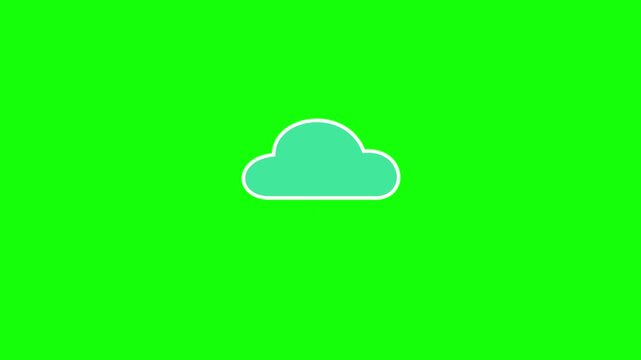 Zip file data transfer animation with cloud progress bar status
