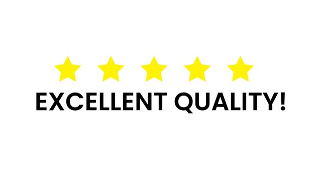 Animated Five Star Review Rating with Fly In Bounce Effect on White Background