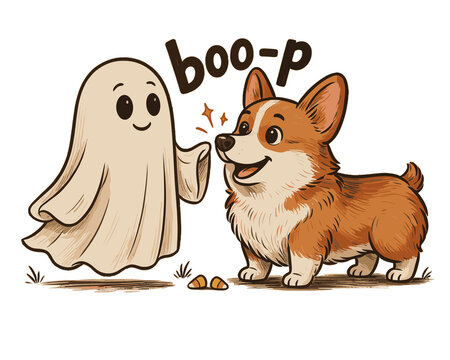Boop Halloween Ghost Booping Corgi Boo P Dog

