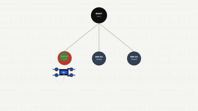 Tech presentations, software development blogs, and educational materials on react architecture with a modern drone icon design.