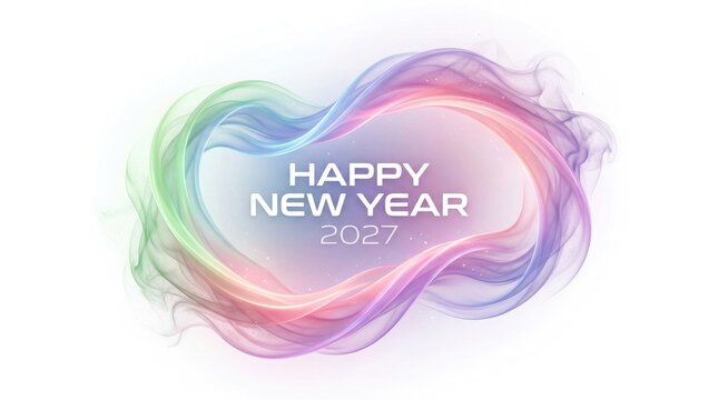 Abstract colorful smoke background with elegant text wishing happy new year and celebrating the new year 2027