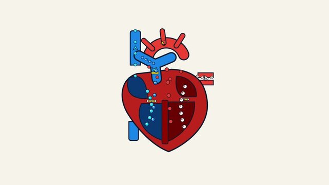 Animated Illustration of Human Heart Functioning