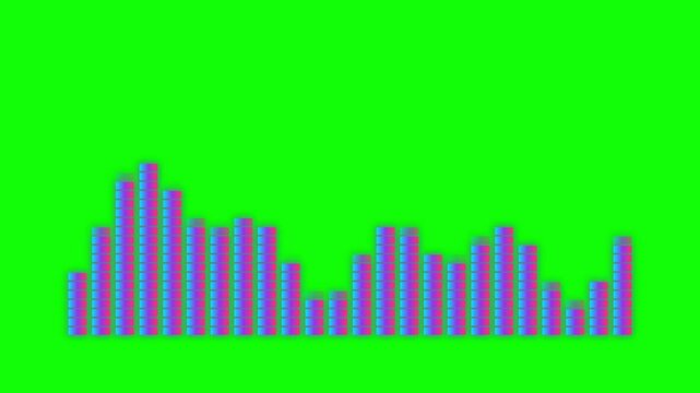 Audio Equalizer Spectrum Bars Pulsing With Neon Pink And Blue Colors Animation