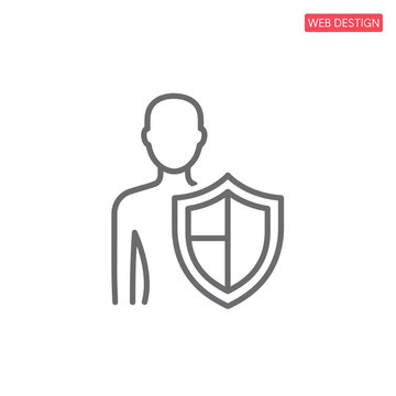 Person Holding Shield Protection Symbol 1.