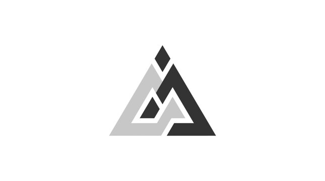Minimalist geometric letter A monogram logo icon, vector triangle corporate identity design