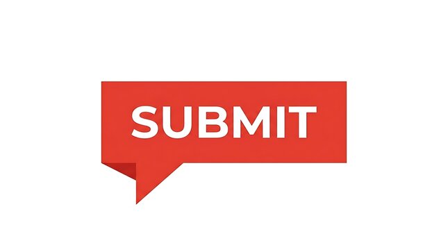 Red submit button icon for web interface and digital user experience design elements.