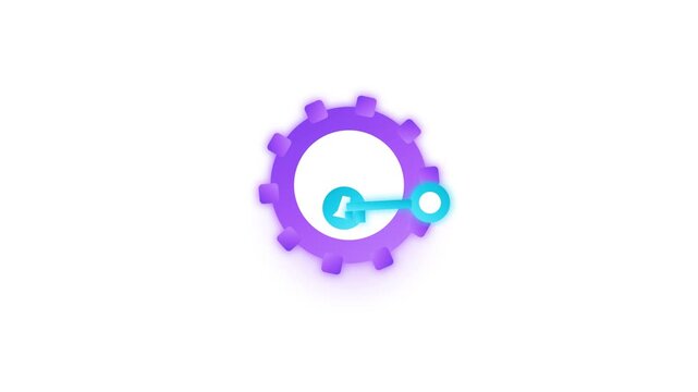 Animasi Interlocking Morph Gear Key 4K Motion Graphic Animation | Seamless Loop