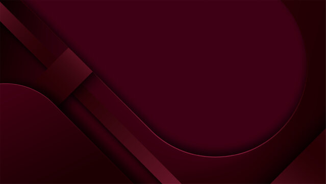 Abstract burgundy paper cut background with dark red geometric layers luxury maroon backdrop, corporate presentation and modern digital banner design