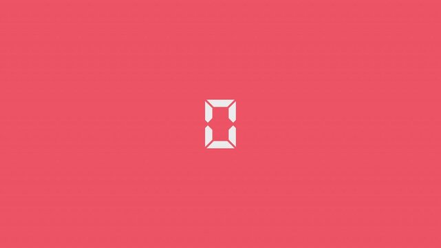 Countdown Animation From 5 To 0 Sec, Countdown Animation With Alpha Channel, Animated On A Transparent Background, 4K Animation.