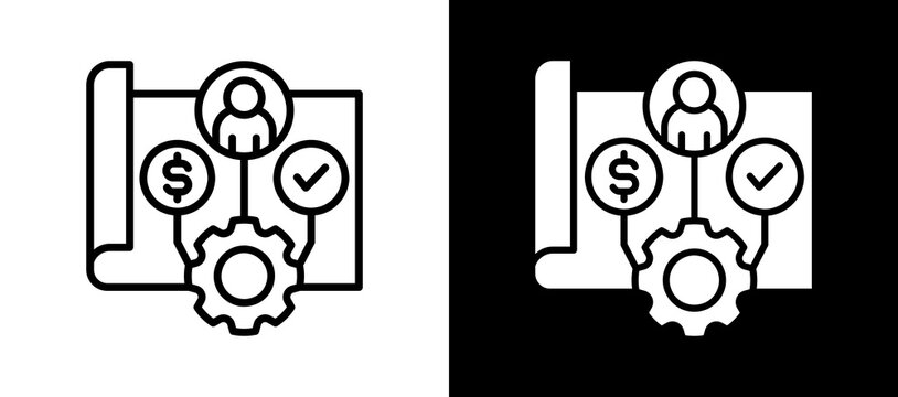 Resource Planning whiteblack icon