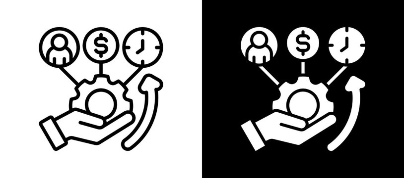 Resource Allocation whiteblack icon