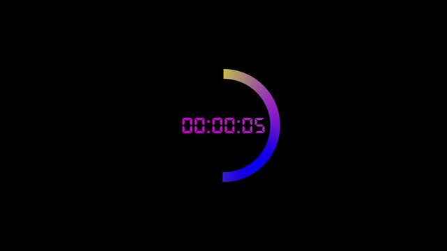 0 To 10 Sec Count Up Animation, Count Up Animation With Alpha Channel, Count Up Animation On A Black Background, 4K Animation.