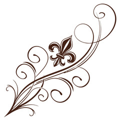 Elegant corner scrollwork featuring fleur de lis art. © yeasin