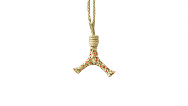 Decorative Y letter hanging from a rope