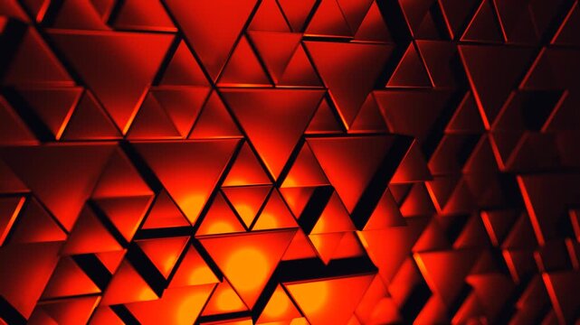 Abstract 3D geometric pattern with vibrant, glowing light effects