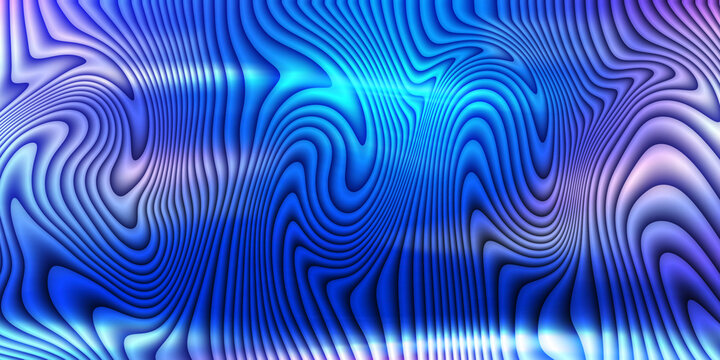 Abstract flowing lines creating a dynamic liquid texture in shades of blue and purple for backgrounds.