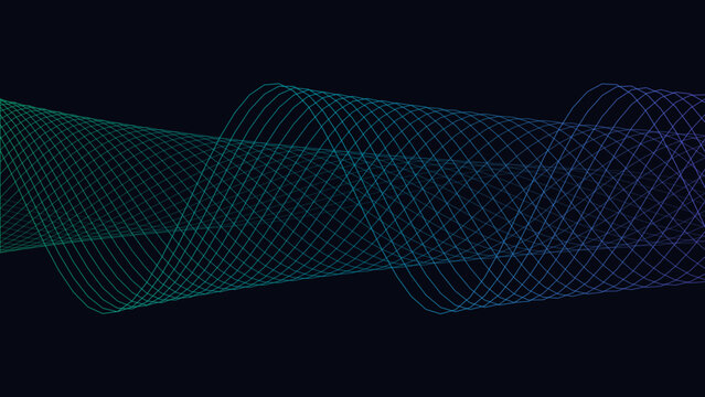 Mathematical sine wave matrix interference vector background