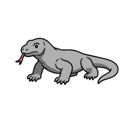Fototapeta premium Komodo Lizard with Red Tongue