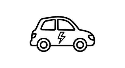 Obraz premium Electric Car Simple Line Drawing.
