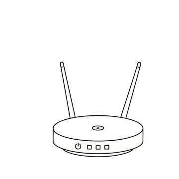 Wireless router with antennas and indicator lights