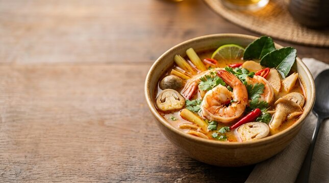 Tom Yum Goong with Copy Space
