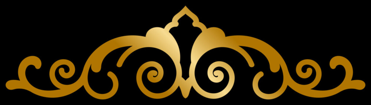 Vintage gold elements and decorative Islamic lines.