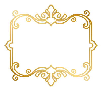 Classic frame, gold vintage elements, classic line patterns.
