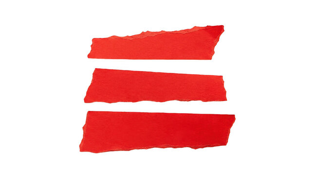 Three red horizontal paint brush strokes on a flat surface