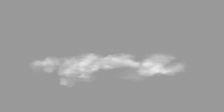 Transparent smoke PNG isolated on transparent background. Steam effect, special effect. Vector texture of steam, fog, cloud, smoke