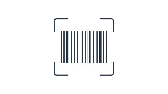 Minimalist barcode scanning line icon for digital identification and retail tracking