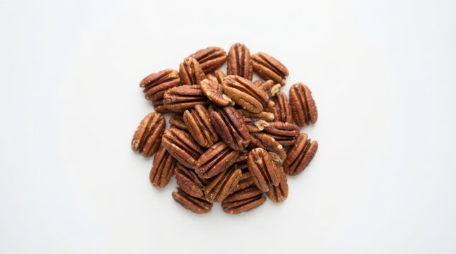 A pile of raw pecan nuts