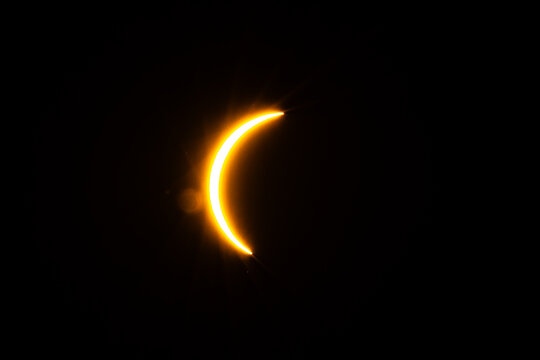 Different phases of the total solar eclipse that was seen in August 2026 in Asturias, a province of Spain