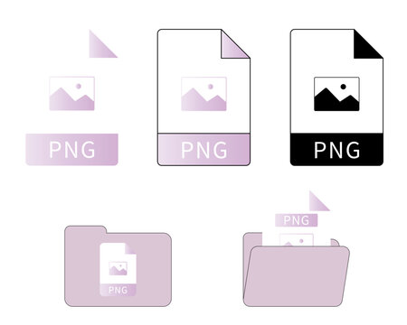 Light purple PNG image file folder data management set