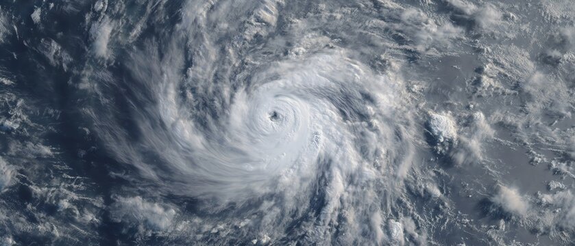 Aerial view of a powerful hurricane storm.